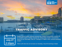 Tampa Bay Comic Convention traffic advisory