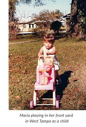 Maria playing in her front yard in West Tampa as a child.