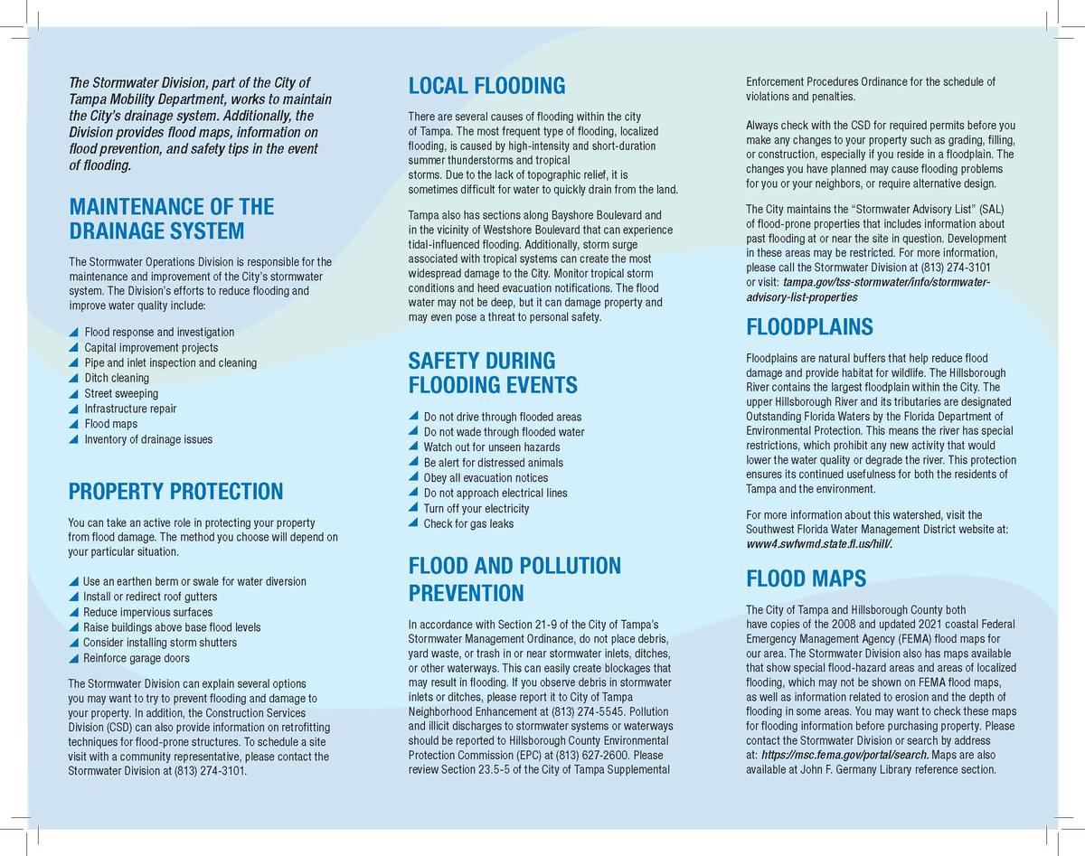 Stormwater flooding prevention information
